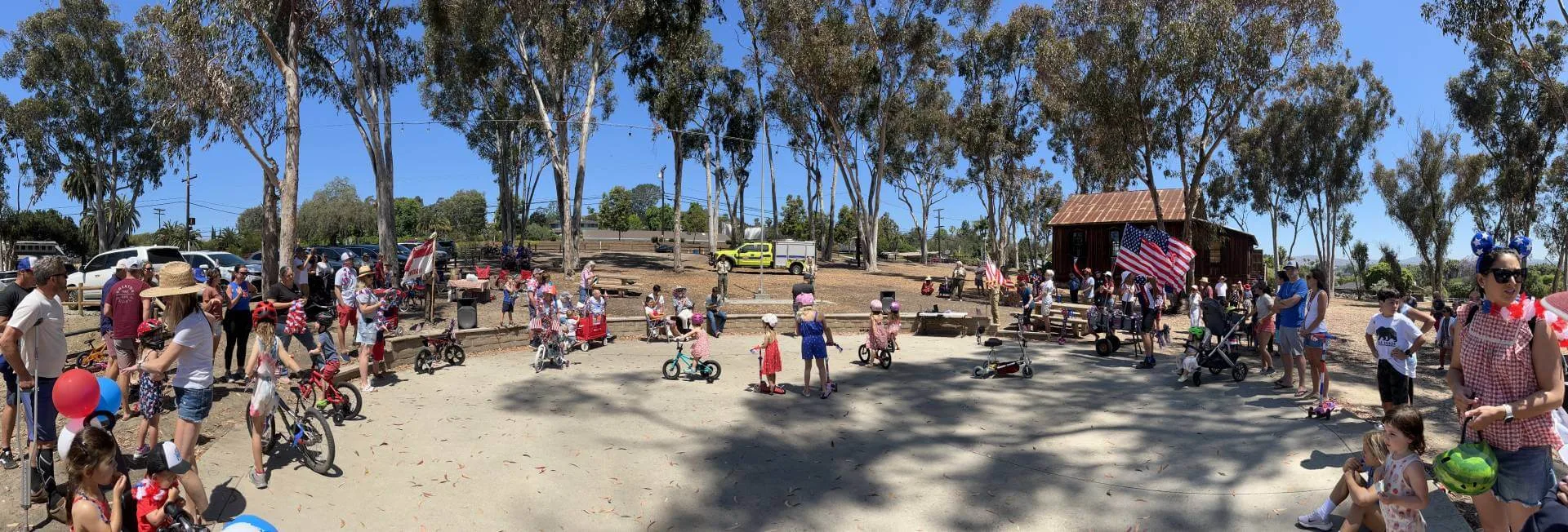 July 4th 2024 in Encinitas Crowd Celebrating