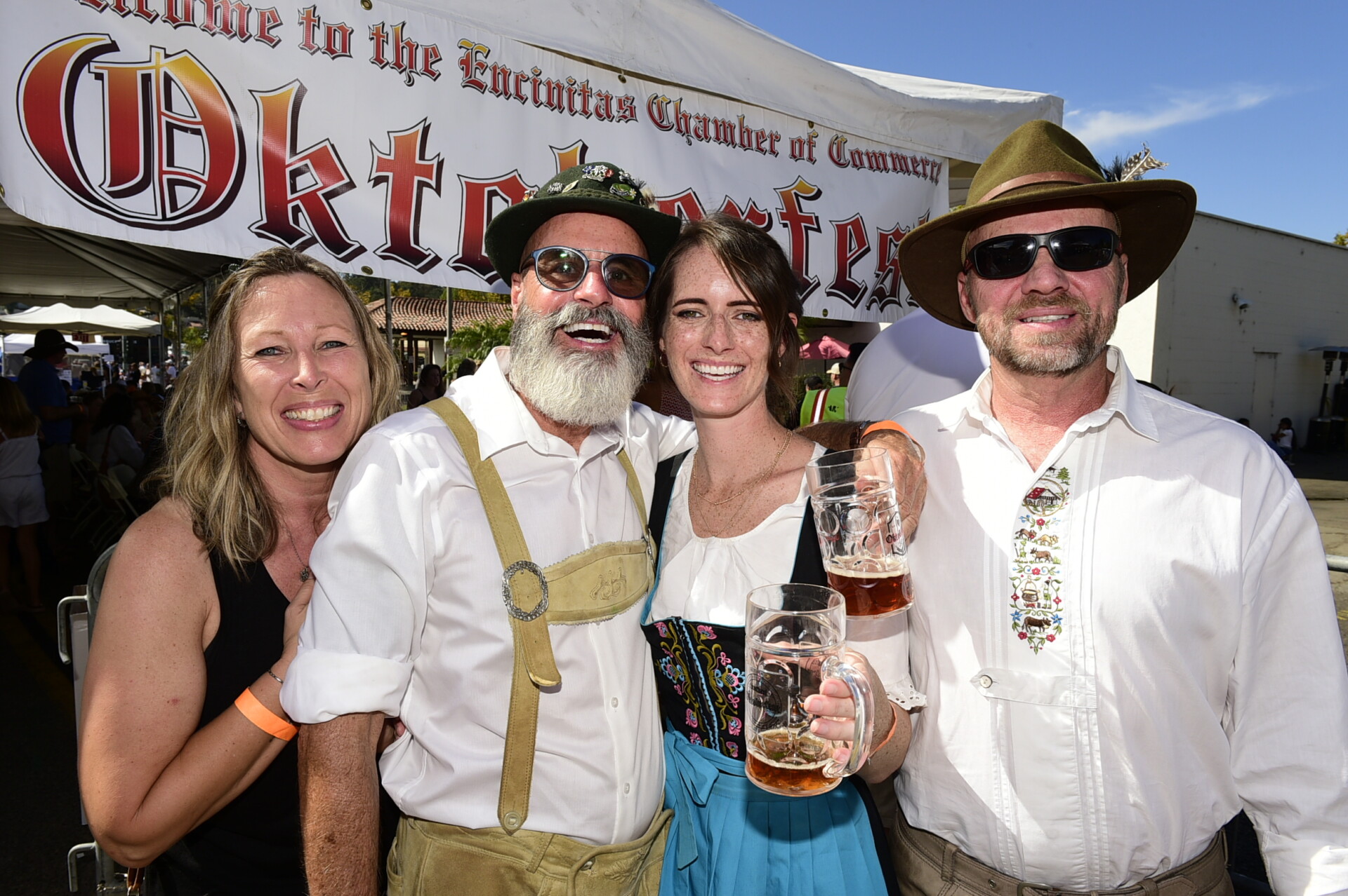 Photo of happy people at an Oktoberfest